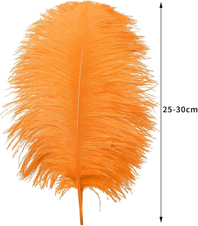 Ballinger Orange Large Ostrich Feathers - 24Pcs 10-12inch Large Orange Feathers for Vase,Wedding Party Centerpieces and Halloween Home Decor