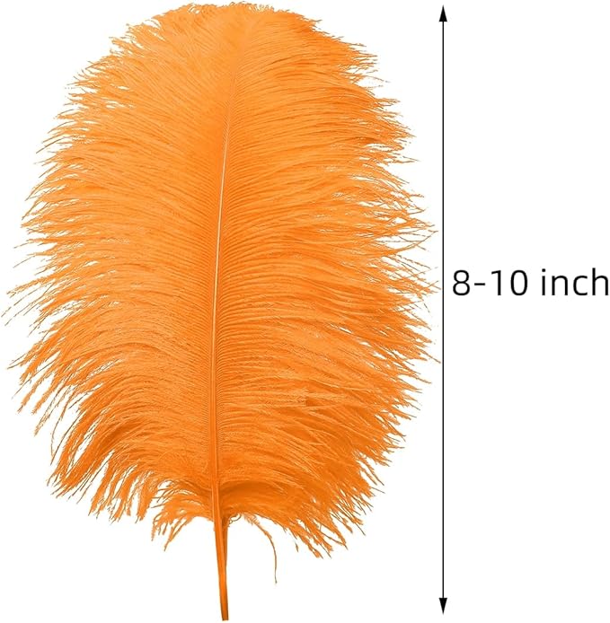 Ballinger Orange Large Ostrich Feathers - 24Pcs 8-10inch Big Feathers for Crafts,Wedding Party Centerpieces and Halloween Home Decor