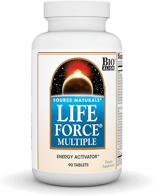 Source Naturals Life Force Multiple Daily Multivitamin High Potency Essential Vitamins, Minerals, Antioxidants & Nutrients - Energy & Immune Boost - 90 Tablets