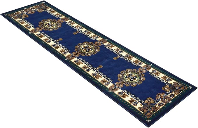 AllStar Rugs High Qual5ity Traditional French Aubusson Rug (Navy Blue, 2x7)