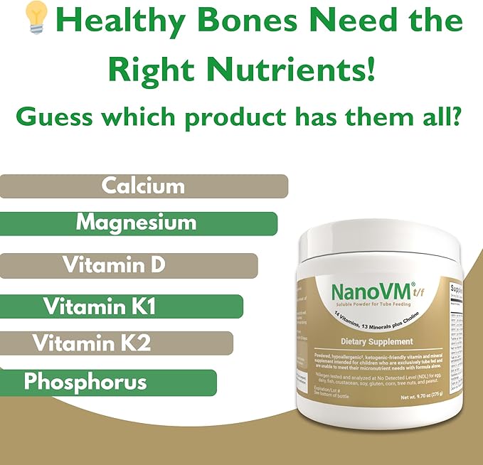 t/f, Dietary Supplement for Tube Feeding, Allergen-Free Kids Multivitamin, Unflavored Vitamin Powder with 14 Vitamins & 13 Minerals, Low-Carb Kids Vitamins, 275g - Solace Nutrition