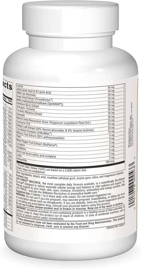 Source Naturals Life Force Multiple, Energy Activator* - 180 Tablets