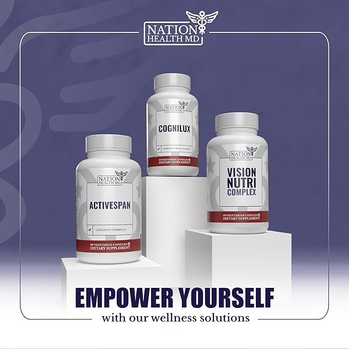 Vision Nutri Complex - Eye Vitamins with Lutein, Bilberry - Eye and Vision Health for Men & Women - 60 Capsules