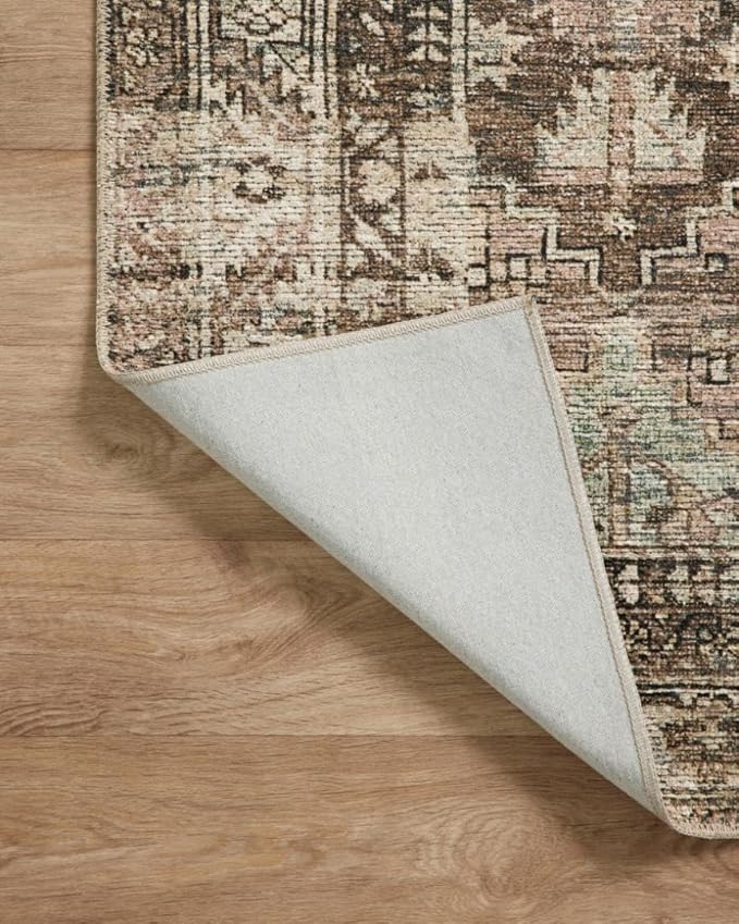 Loloi Amber Lewis Billie Collection, Clay & Sage 7'-6" x 9'-6" Area Rug – Antique & Distressed Accent Rugs for Living Room, Bedroom, Entryway & Hallway, No Shed High Traffic Area Home Decor Rug