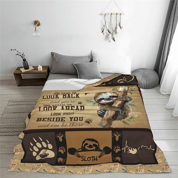 Sloth Blanket Sloths Throw Blanket Fleece Flannel Bedding Sloth Stuff Gifts for Women Men Boys Girls Lovers Adult Plush for Couch Sofa Bed Decor 50"X40"
