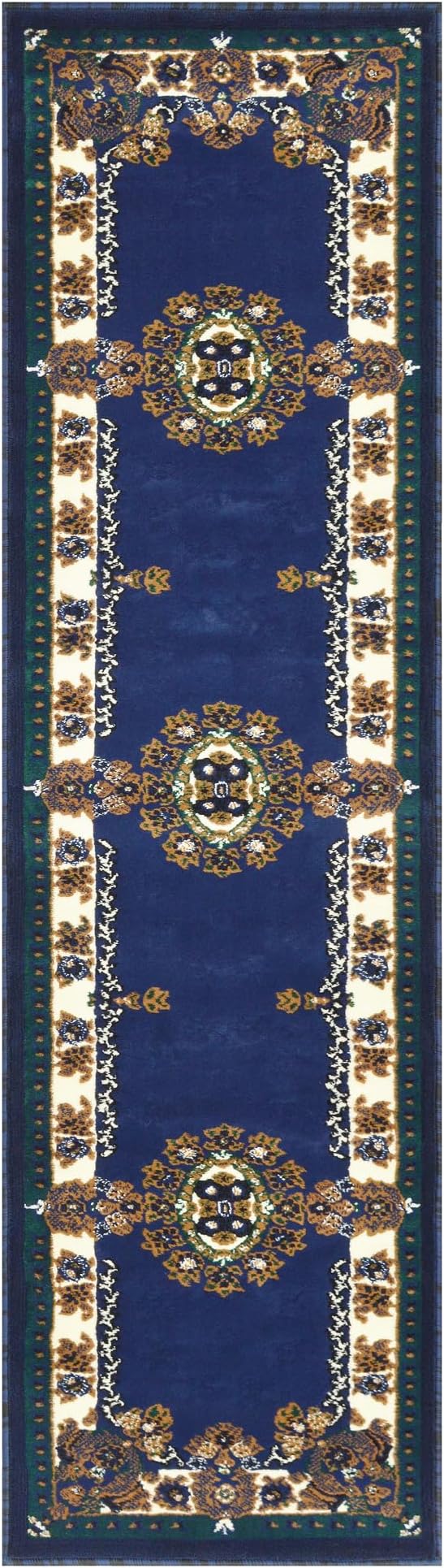 AllStar Rugs High Qual5ity Traditional French Aubusson Rug (Navy Blue, 2x7)