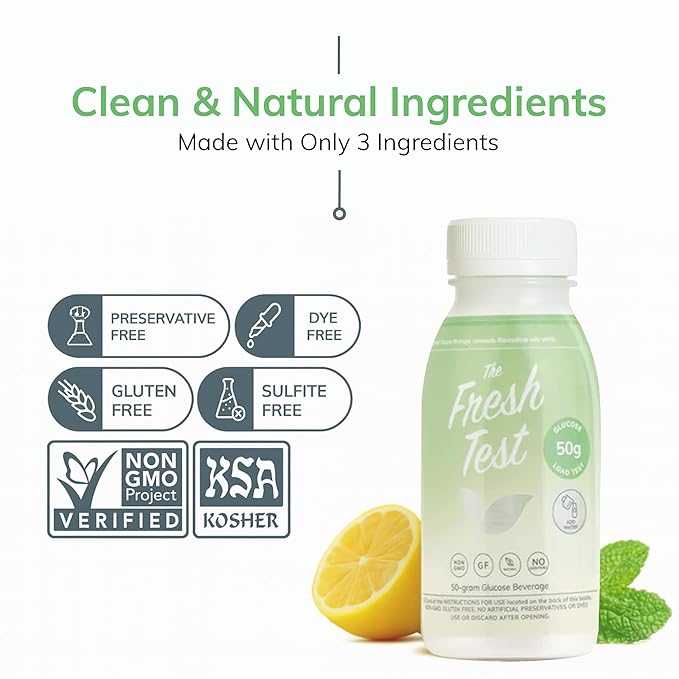 The Fresh Test, 50-gram Bottled Powder Drink Mix | Additive-Free, Non-GMO, Organic Ingredients | Mint Lemonade