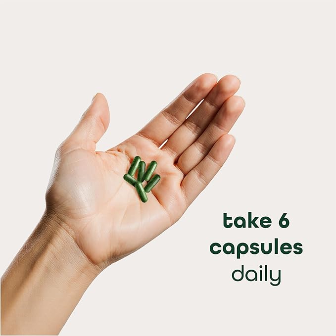 Zena Nutrition Organic Super Greens Fruit & Veggies Supplement, 70+ Superfoods from Fruit & Vegetables, 3g Fiber, Spirulina, Chlorella, Prebiotics & Probiotics, Digestive Enzymes, 180 Capsules