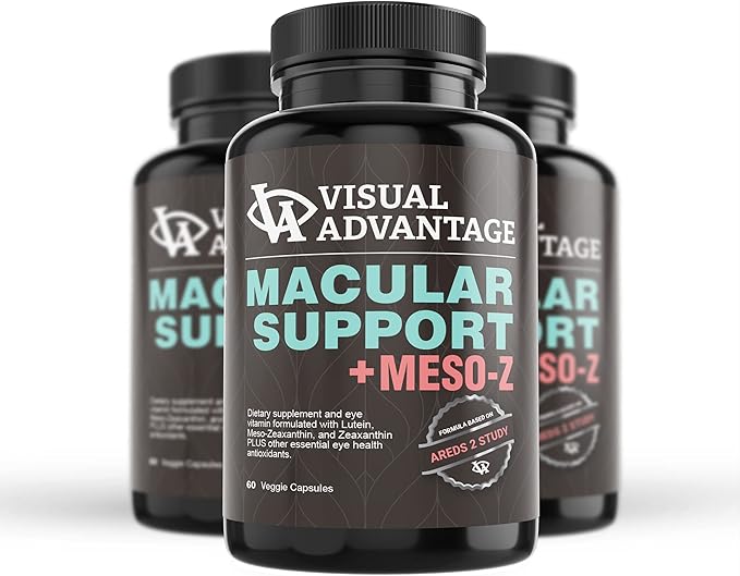 Visual Advantage® Macular Support + Meso-Z – Blue Light Eye Vitamin with Triple Antioxidants for Advanced Protection Against Digital Screens (60-Count)