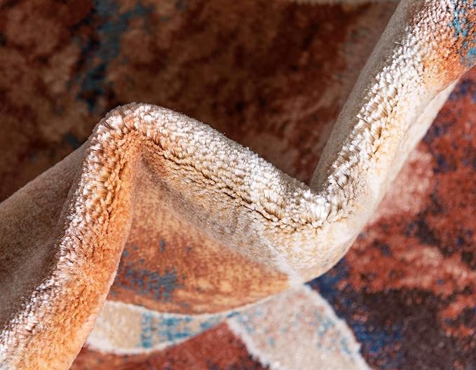 Unique Loom Mystic Collection Area Rug - Fitz Roy (5' 1" x 8' Rectangle, Brick Red/ Brown)