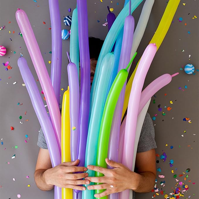 260 Long Balloons 160 Pcs Latex Twisting Animals Balloons 8 Assorted Colors 20 Per Color for Long Skinny Twisting Birthday Party Wedding Decorations Arch Garland Clown Balloon Supplies DIY Events