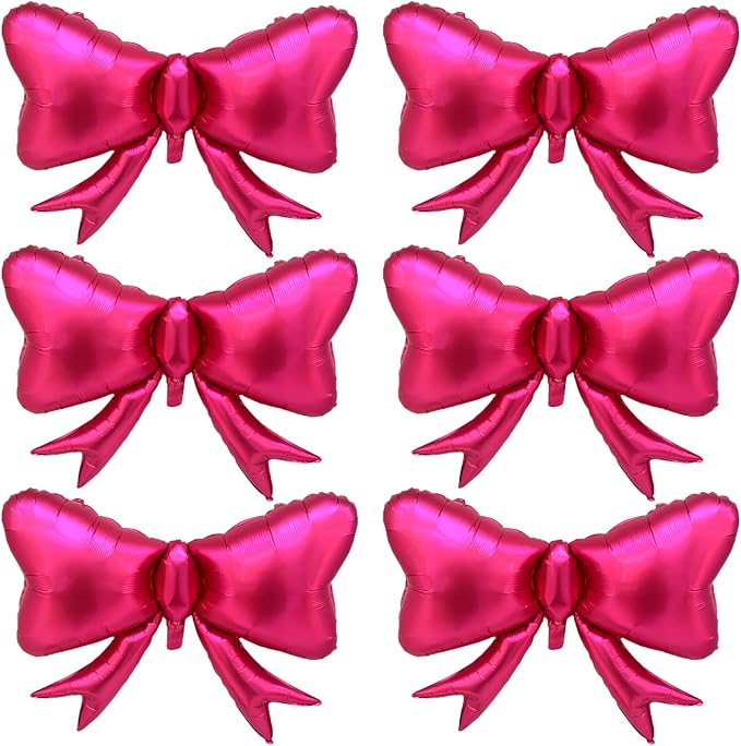 FBQ 6 Pcs Bow Balloons Matte Rose Bow Theme Birthday Party Girl Party Wedding Decorations Supplies