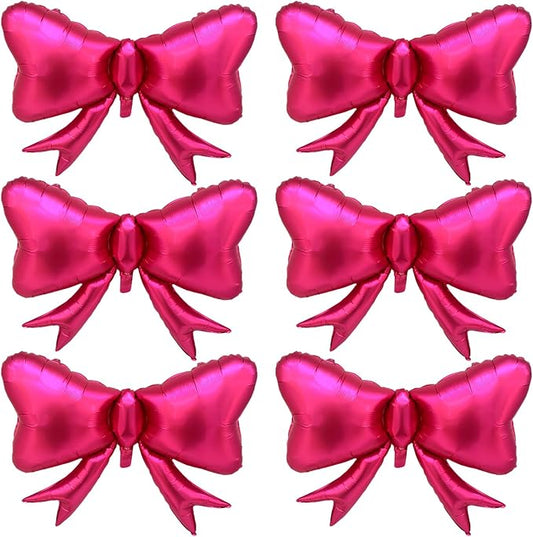 FBQ 6 Pcs Bow Balloons Matte Rose Bow Theme Birthday Party Girl Party Wedding Decorations Supplies