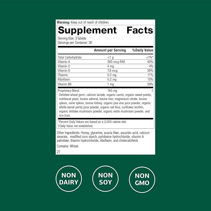 Standard Process Catalyn - Whole-Food Based Foundational Support for General Wellbeing with Vitamins D, C, A & B6, Thiamine, Riboflavin, Magnesium Citrate & More - 90 Tablets