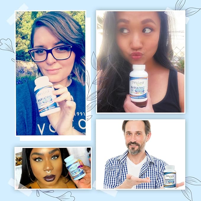 Shiny Leaf Bariatric Multivitamin with Iron - 45 mg for Gastric Bypass, Sleeve Gastrectomy, Roux-en-Y, Duodenal Switch - 22 Vitamins & Minerals, ASMBS Compliant, Vegetarian, Made in USA, GMP, 30 Ct.