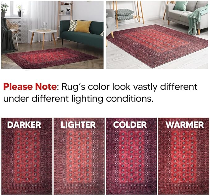 Keen Home Design 2x3 Rug - Machine Washable Entry Rug with Non-Slip Backing, Ideal for Enteryway, Kitchen, Bathroom, Laundry Room - Vintage, Easy Clean, Durable, Low Pile Rug - (2' x 3')