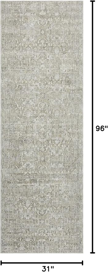 Loloi Amber Lewis Honora Collection HON-04 Grey/Beige 2'-7" x 8'-0" Runner Rug