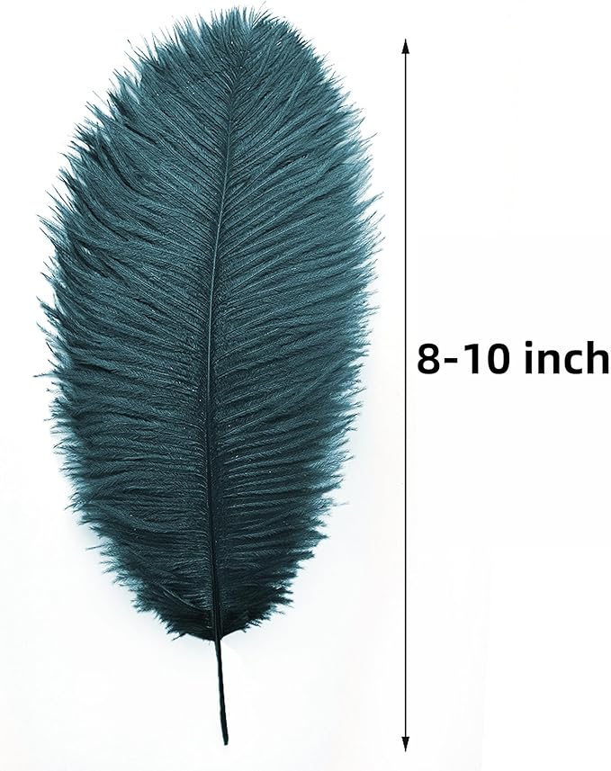 Ballinger Teal Ostrich Feathers Bulk - 24Pcs 8-10inch Feathers for Party Centerpieces,DIY Crafts and Home Decor