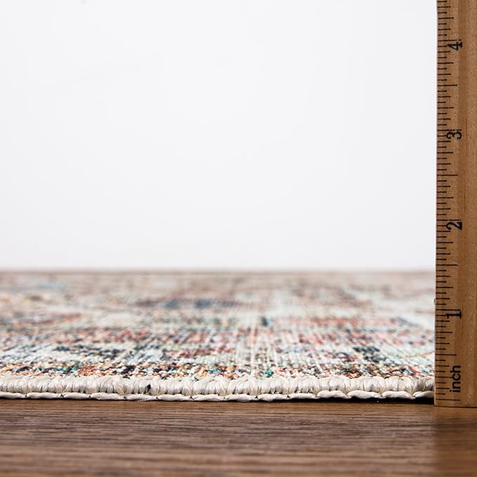 Keen Home Design 2x7 Rug - Machine Washable Runner Rug with Non-Slip Backing, Ideal for Hallway, Entryway, Kitchen, Laundry Room - Vintage, Easy Clean, Durable, Low Pile Rug - (2'6" x 7')