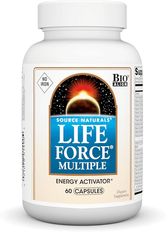 Source Naturals Life Force Multiple Iron Free Daily Multivitamin High Potency Essential Vitamins, Minerals, Antioxidants & Nutrients - Energy & Immune Boost* - 60 Capsules