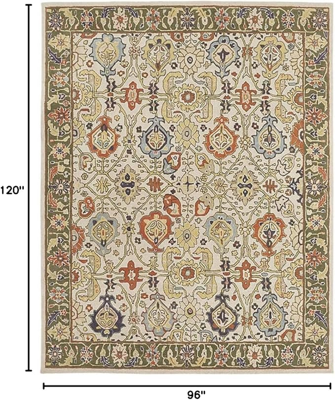 Handmade Traditional Oriental Premium 100% Wool Area Rugs & Carpet Bedroom Living Room Dining Room Luxury Home (8x10 Feet)