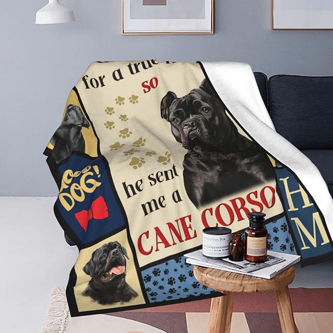 Cane Corso Gifts Blanket, Dog Throw Blankets, Cane Corso Gift for Boys Girls Men Women Lover Adult Cozy Fleece Flannel Bedding Stuff Animal Plush for Couch Sofa Bed Decor 60"X50"