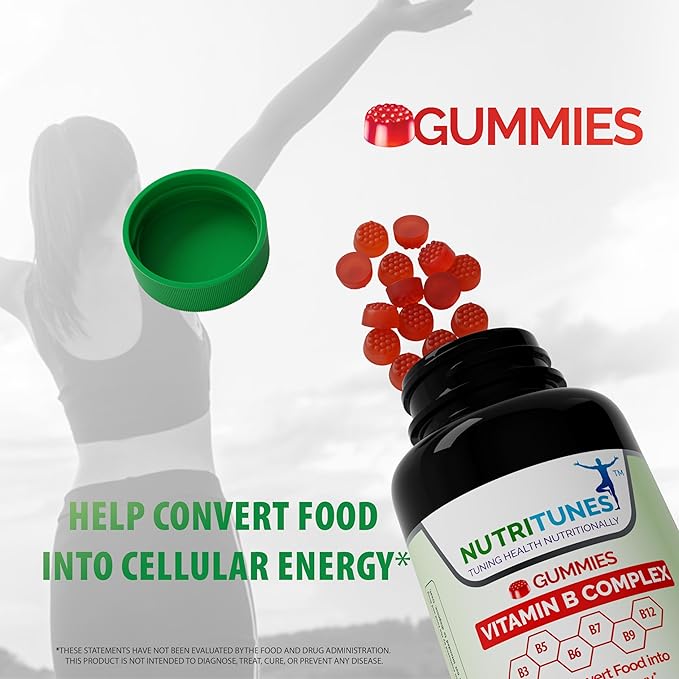 Vitamin B Complex Gummies–High Potency B Complex Vitamins Gummies with Methyl B12, Folate, Biotin & Vitamin C – Non-GMO, Vegan, Gluten-Free – 90 Gummies – Made in USA