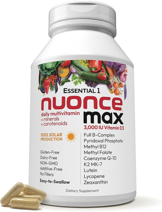 ANDREW LESSMAN Essential-1 Multivitamin 3000 IU Vitamin D3 60 Small Capsules - 100 mcg Methyl B12. CoQ10 Lutein Lycopene Zeaxanthin. High Potency. No Additives. Ultra-Mild. One Daily Capsule