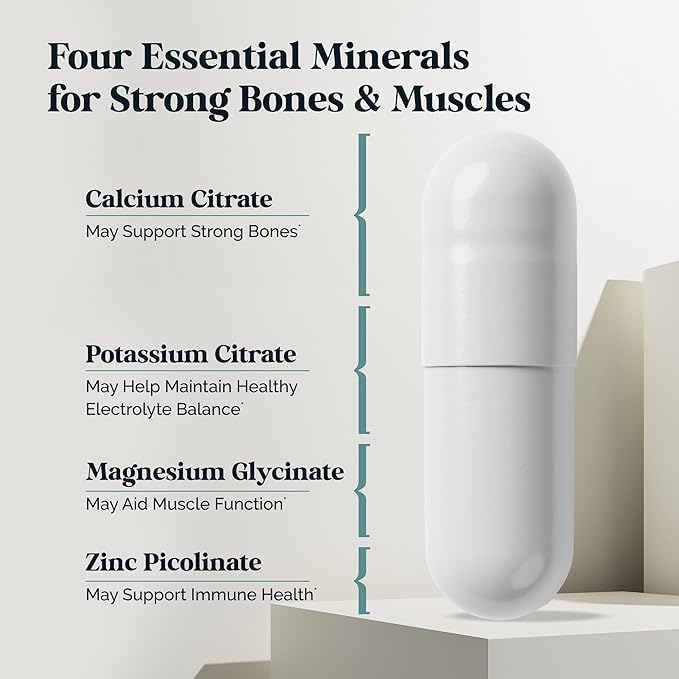 Lavi MD Potassium Magnesium Zinc Calcium Supplement – Premium Support for Bone & Muscle Health – Promotes Optimal Calcium Absorption – Magnesium Potassium Zinc Aspartate – 120 Capsules