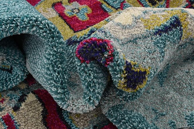 Unique Loom Medici Collection Floral Medallion Traditional Vintage Light Blue Area Rug (10' 6 x 16' 5)