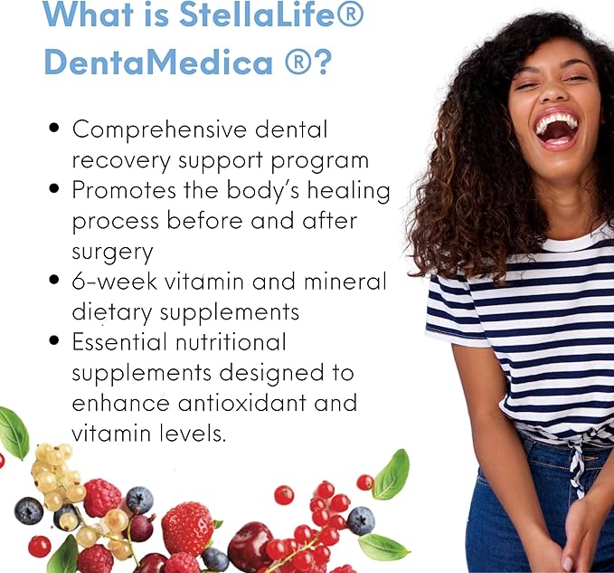 StellaLife DentaMedica Vegan Daily Multivitamin Nutritional Support for Faster Dental Surgery Recovery, VIT D3 K2 C B Zinc CoQ10 Magnesium, Healthy Bones & Gums, Non-GMO, GMP USA, 168 Capsules