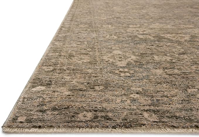 Loloi Magnolia Home by Joanna Gaines Junie Collection JUE-06 Lagoon/Natural 5'-3" x 5'-3", .38" Pile Height, Round Area Rug