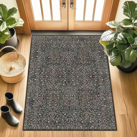 entryway Rug 3×5 Washable Green Kitchen Small Rugs