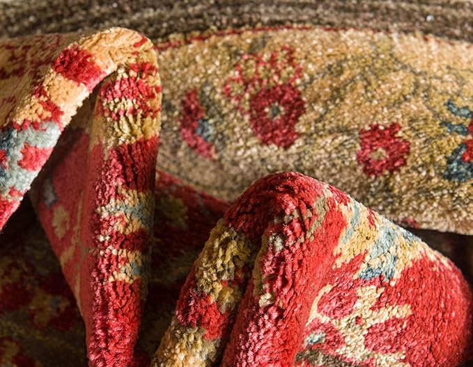 Unique Loom Edinburgh Collection Area Rug - Tulip (6' 1" x 9' Rectangle Multi/Tan)