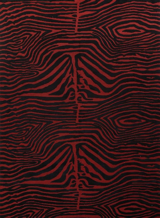 Rug Source Modern Collection 10x12 Nepalese Area Rug, Hand Knotted Red Contemporary Rug, Oriental 100% Wool Carpet for Bedroom, Living Room, Dining Room