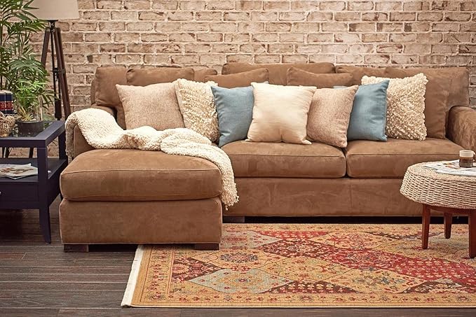 Unique Loom Edinburgh Collection Area Rug - Tulip (2' 7" x 10' Runner Tan/Red)