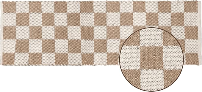 REDEARTH · Jute Cotton Area Rug - 2'x6' Rectangular Rug, Sustainable Handwoven, Non-Shedding, Soft & Durable – Reversible, Neutral Tones for Home Décor in Living Room, Dining Room, Bedroom, Set of 2