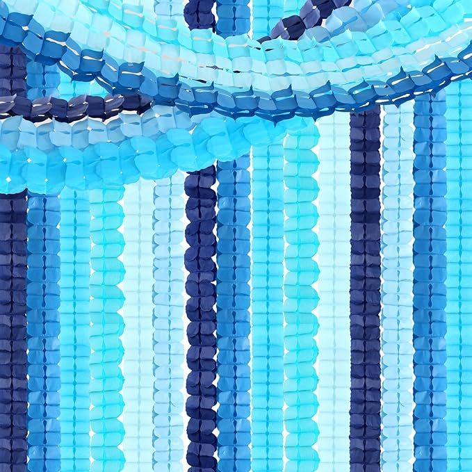 Baby-Royal Navy-Blue Party-Decorations Streamers Garland - 12pcs Boy Birthday Frozen Ocean Shower 4-Leaf Paper Clover Streamer, Bachelorette Bridal Wedding Engagement Banners Decor Ouruola