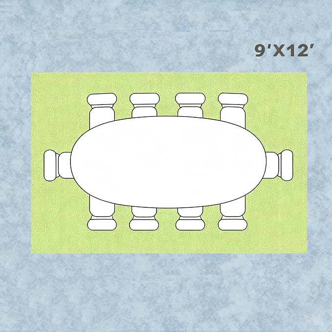 9x12 Rugs for Living Room Washable Green Area Rug