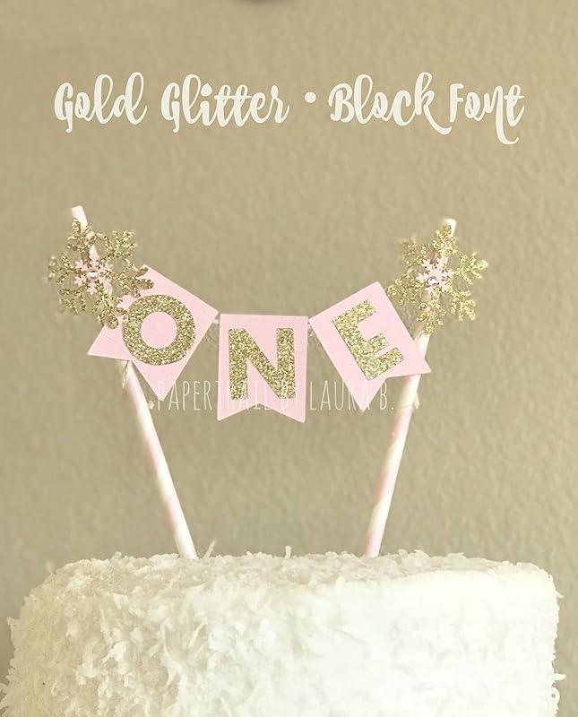 Snowflake Cake Topper. Pink and Silver Winter Wonderland Party Decoration. FREE SHIPPING!