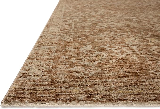 Loloi Magnolia Home by Joanna Gaines Junie Collection JUE-01 Clay/Natural 9'-6" x 9'-6", .38" Pile Height, Round Area Rug