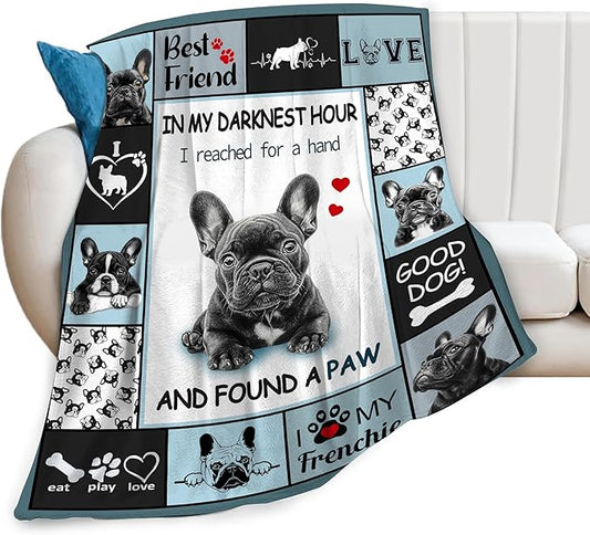 French Bulldog Blanket, Frenchie Throw Blankets, French Bulldog Gifts for Women Men Boys Girls Lover Adult Cozy Fleece Flannel Bedding Stuff Animal Plush for Couch Sofa Bed Decor 80"X60"