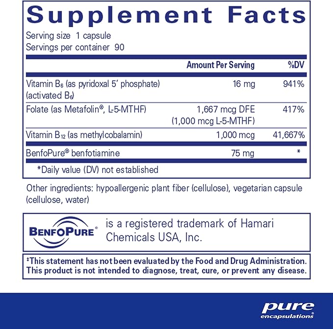 Pure Encapsulations MethylAssist 90's - B Vitamin Complex - Methylation Support* - Heart Health & Brain Health - Non-GMO & Gluten Free - 90 Capsules