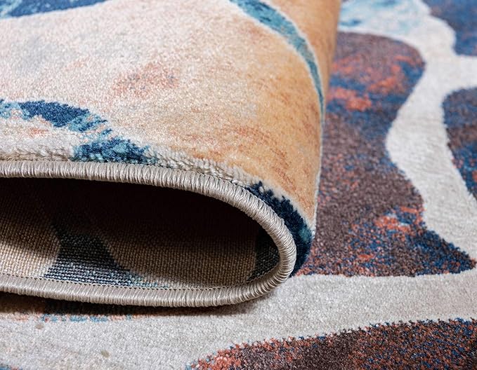 Unique Loom Mystic Collection Area Rug - Fitz Roy (5' 1" x 8' Rectangle, Brick Red/ Brown)