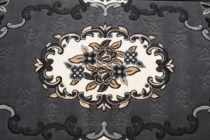 AllStar Rugs High Qual5ity Traditional French Aubusson Rug (Grey, 5x7)