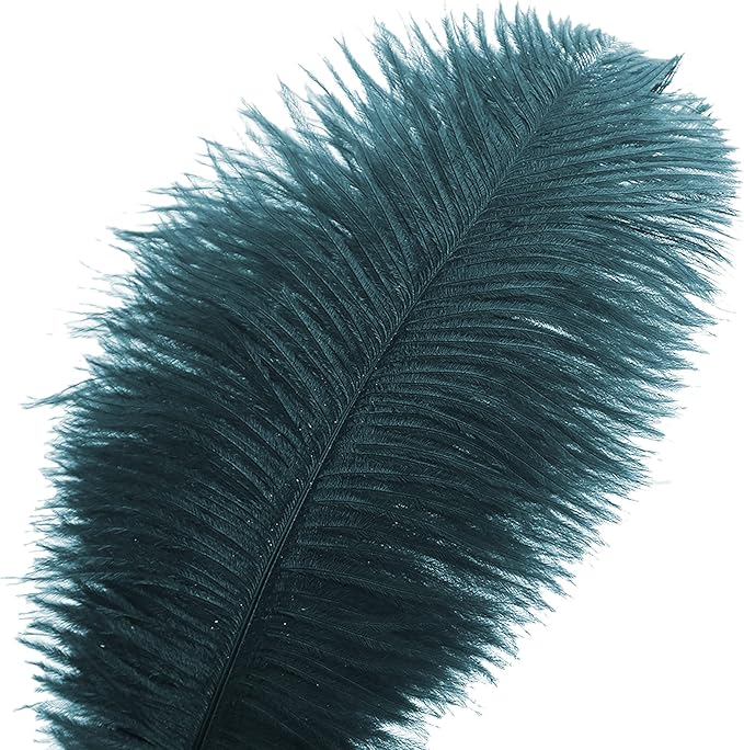 Ballinger Teal Ostrich Feathers Bulk - 24Pcs 8-10inch Feathers for Party Centerpieces,DIY Crafts and Home Decor
