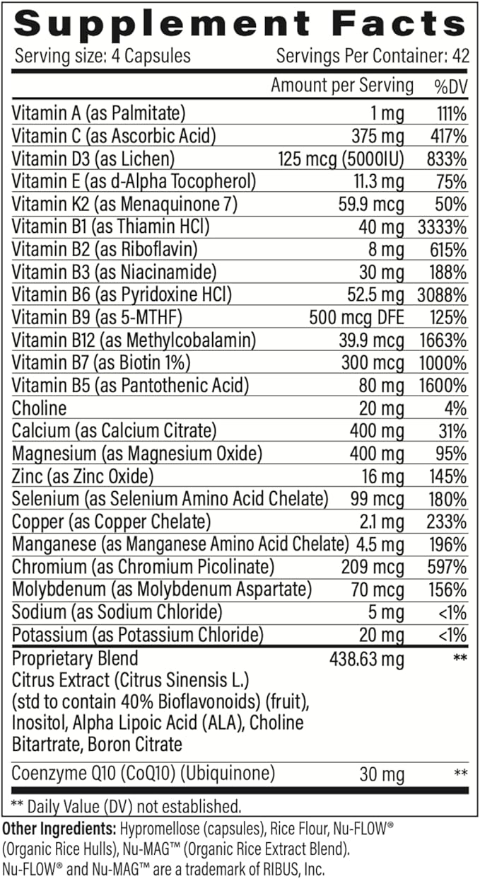 StellaLife DentaMedica Vegan Daily Multivitamin Nutritional Support for Faster Dental Surgery Recovery, VIT D3 K2 C B Zinc CoQ10 Magnesium, Healthy Bones & Gums, Non-GMO, GMP USA, 168 Capsules