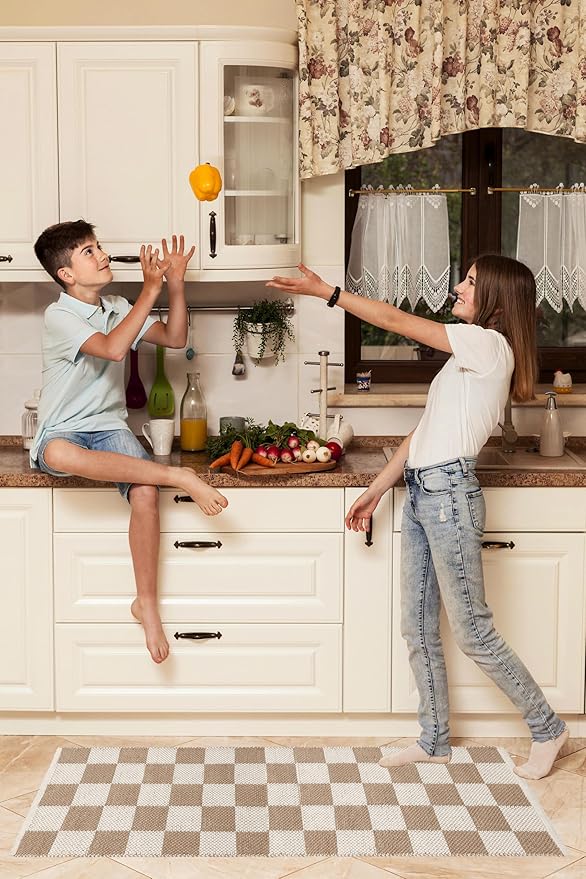 REDEARTH · Jute Cotton Area Rug - 2'x6' Rectangular Rug, Sustainable Handwoven, Non-Shedding, Soft & Durable – Reversible, Neutral Tones for Home Décor in Living Room, Dining Room, Bedroom