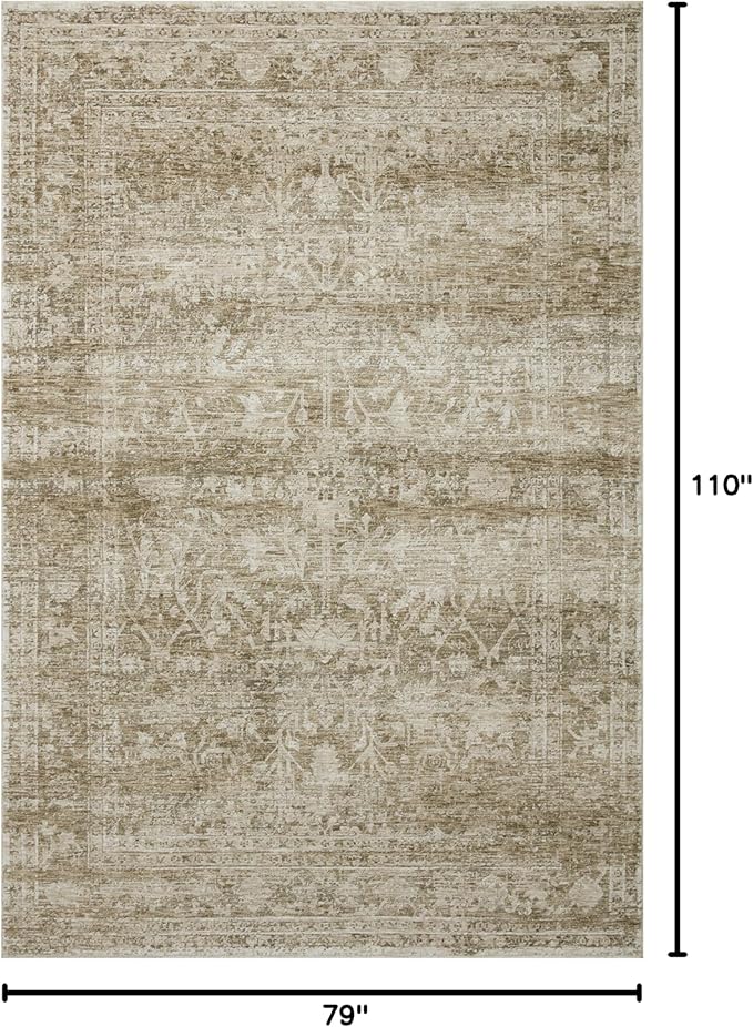 Loloi Amber Lewis Honora Collection HON-01 Khaki/Beige 6'-7" x 9'-2" Area Rug
