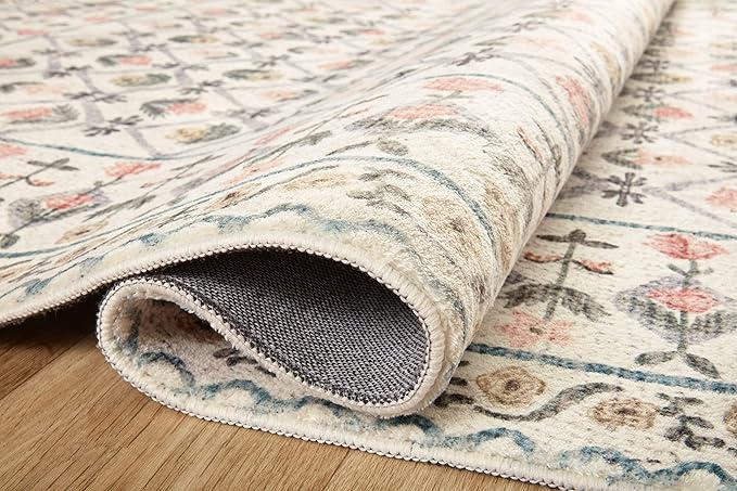 Loloi Rifle Paper Co. Eden Collection EDE-03 Lattice Ivory 2'-6" x 9'-6" Runner Rug feat. CloudPile™